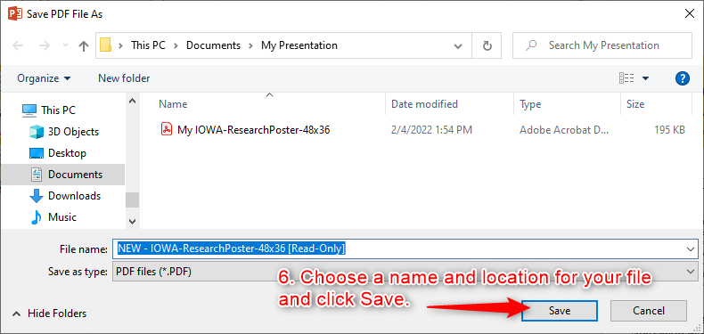 Power Point to PDF step 6